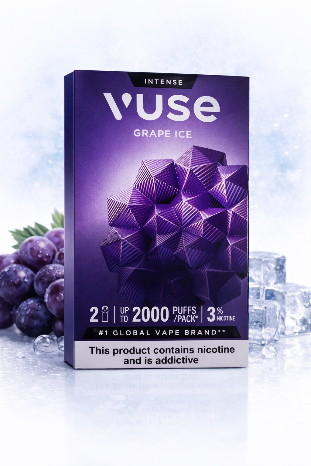 file_0000000014b871fdb106cecd50d5ddda8034542482562254996.png VUSE POD GRAPE ICE (2 PODS) 2000puffs - Image 1