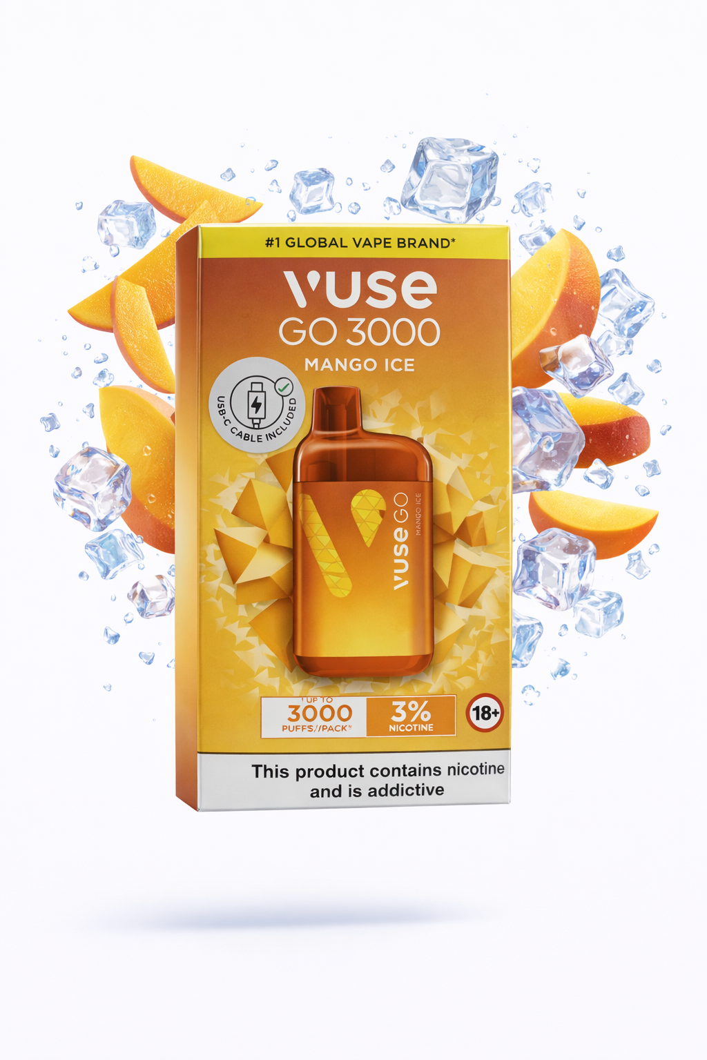 file_0000000034f871fda632aaeb2e49b3ad4445897586196876546.png VUSE GO 3000 MANGO ICE - Image 1