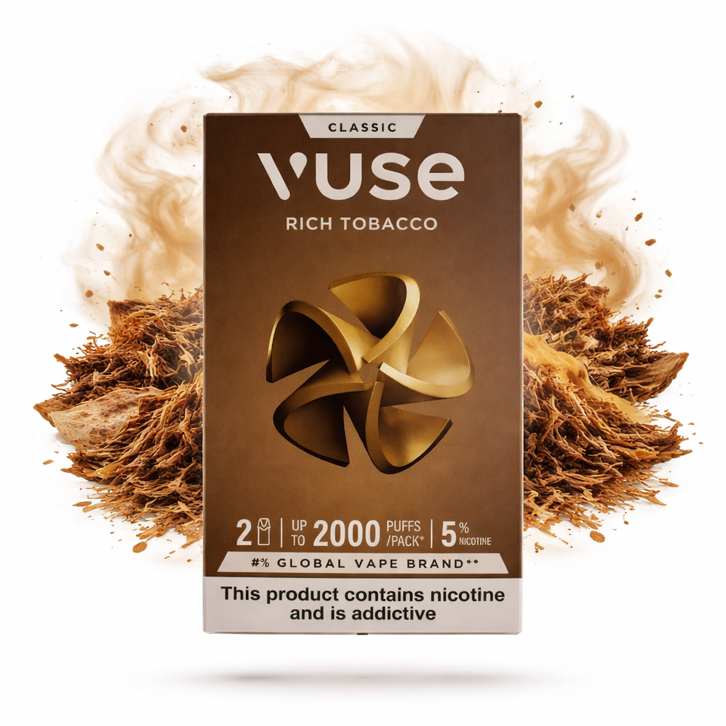 file_00000000e66471f7bf33a7854f847c797159107049023814666.png VUSE POD 2000 puffs (RICH TOBACCO) - Image 1